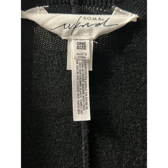 Soma Wknd Womens Black Open Front Poncho Wrap One Size - Picture 6 of 9